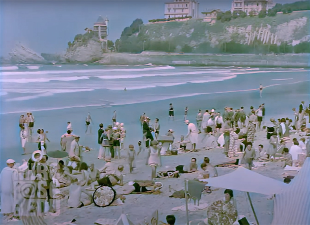 Image 1 for A day at the beach - filmed a century ago in Biarritz – two minutes of enhanced footage from 1928
