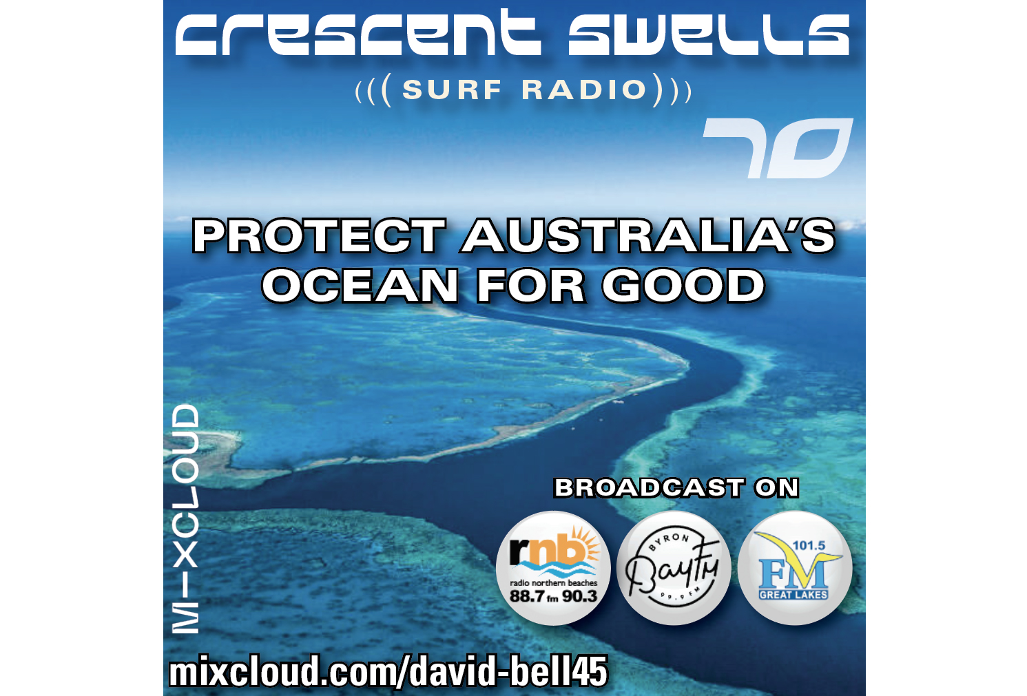 Image 1 for Surf Radio!  Crescent Swells track list, tune in  - “Protect Australia’s Oceans For Good”